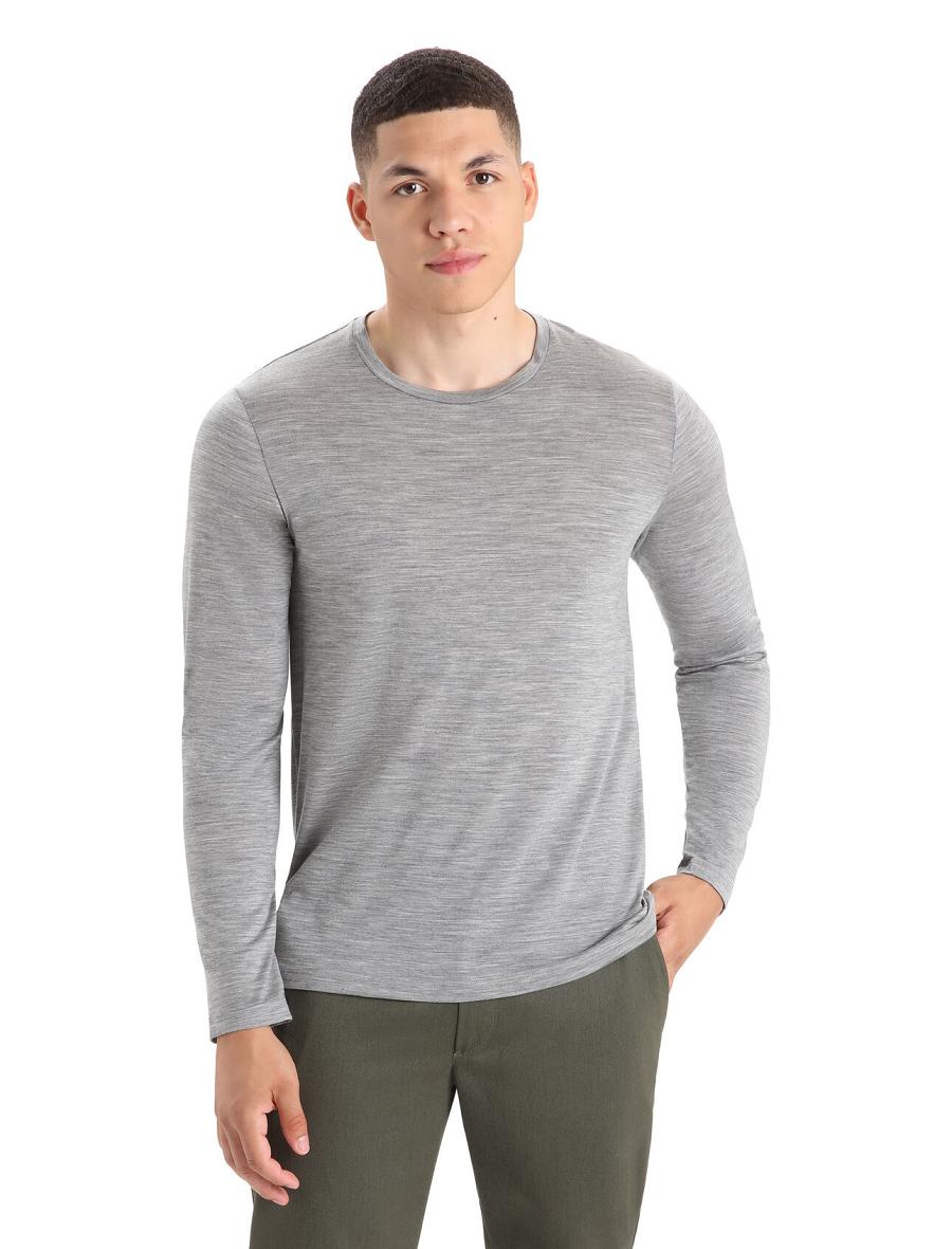 Icebreaker Merino Sphere II T-Shirt Férfi Long Sleeve Szürke | HU 1230ILHS